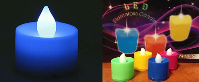 LED svíčka na baterie - barevná