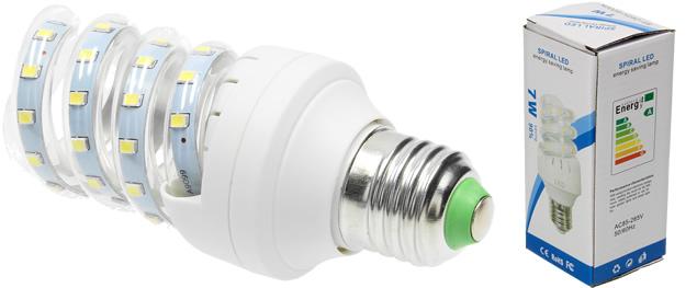 Úsporná žárovka 7W Spiral Led E27