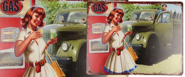 Plechová cedule GAS (25x33 cm)