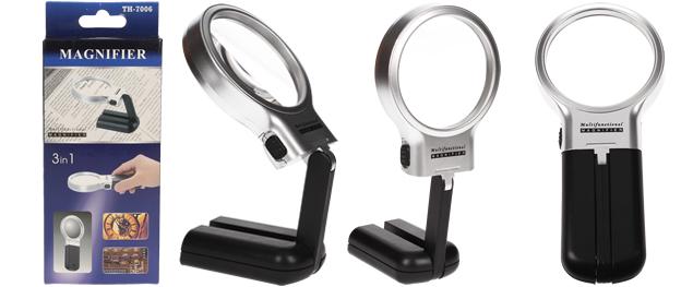 Lupa 3v1 s LED diodami
