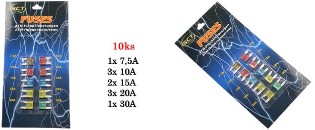 Pojistky do auta 10ks Fuses
