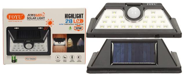 LED solární světlo s pohybovým čidlem FO-TA004 30W