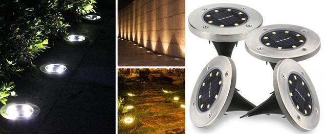 Sada kruhových solárních světel Disk Lights