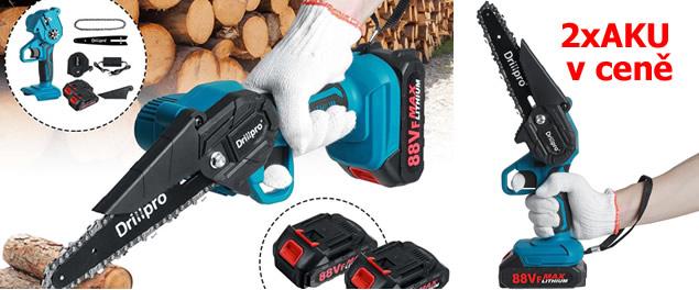 Akumulátorová ruční pila DrillPro 6 palců včetně 2 x 7500mAh baterie 88Vf 18V