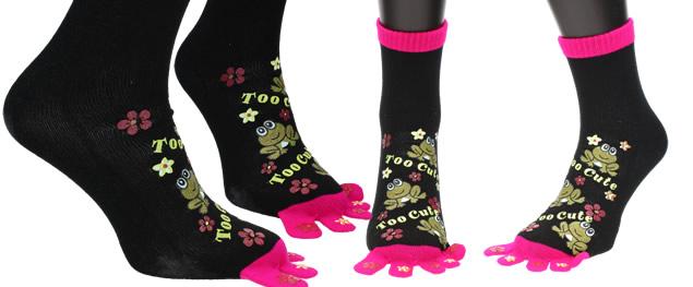 Ponožky Toe Socks Černé s design…