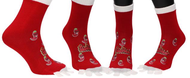 Ponožky Toe Socks Červené s desi…
