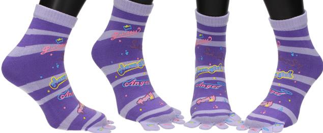 Ponožky Toe Socks Fialové s desi…