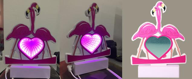 3D USB Lampa Dva Zamilovaní Plam…