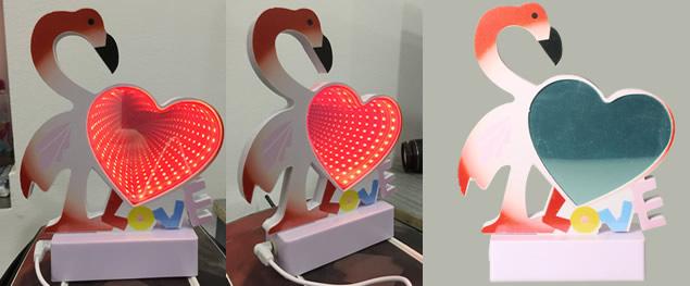 3D USB Lampa Plameňák Love