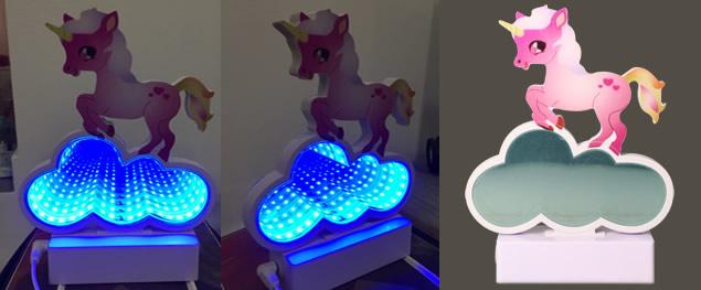 3D USB Lampa Jednorožec Na Mraku Růžový