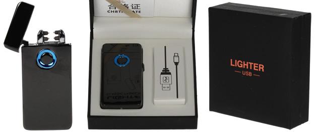 Dotykový Zavírací Plazmový Nabíjecí Podsvětlený USB zapalovač QQ11088
