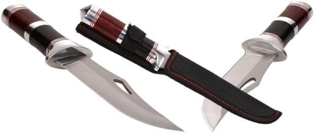 Lovecký nůž s dírou v čepeli s pouzdrem 28cm