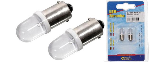Žárovka 2x 1LED 12V Ba9s bílá 2ks