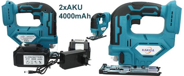 Akumulátorová ruční bruska 76/10mm 21V včetně 2ks baterií 