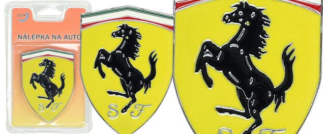 Kovová samolepka Ferrari – žlutá&hellip;
