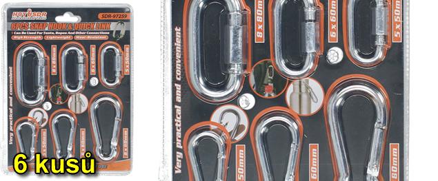 Sada 6 kovových karabin – prakti&hellip;