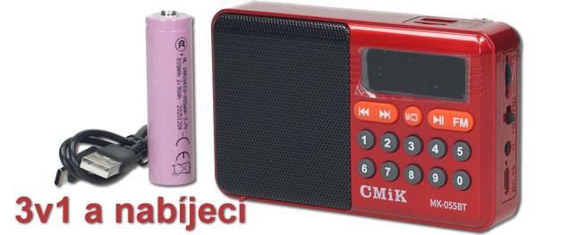 Mini FM rádio s Bluetooth 3v1 CM&hellip;