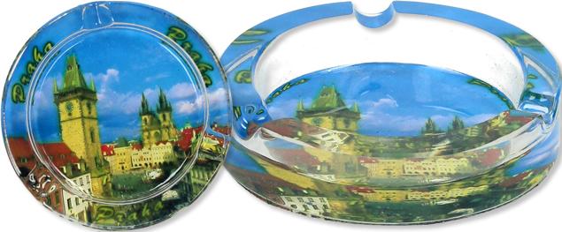 Skleněný popelník Praha 8 cm kul&hellip;