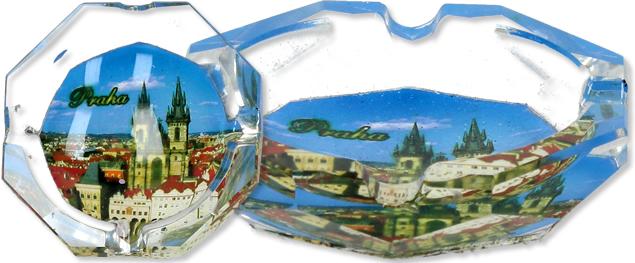 Skleněný popelník Praha 8 cm kul&hellip;