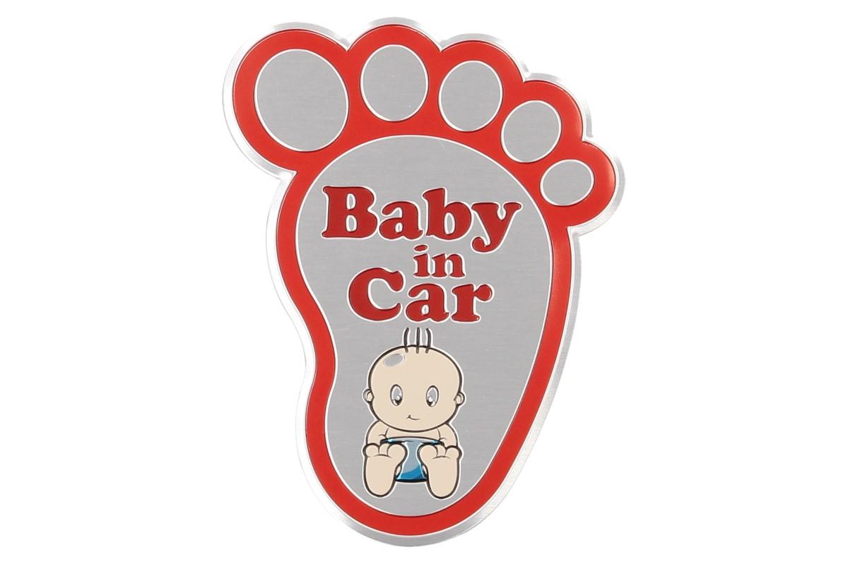 Kvalitní samolepka z hliníku Baby In Car ťápota