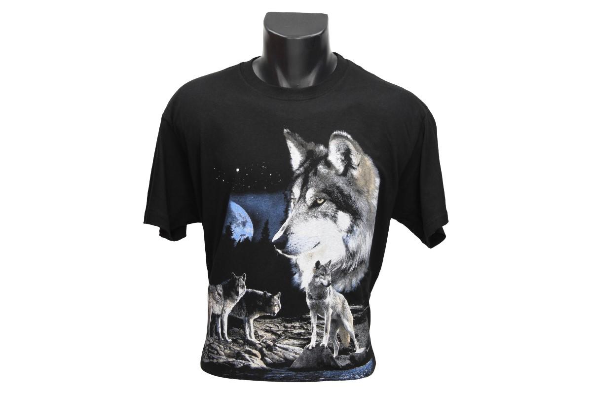 Tričko s vlky při úplňku