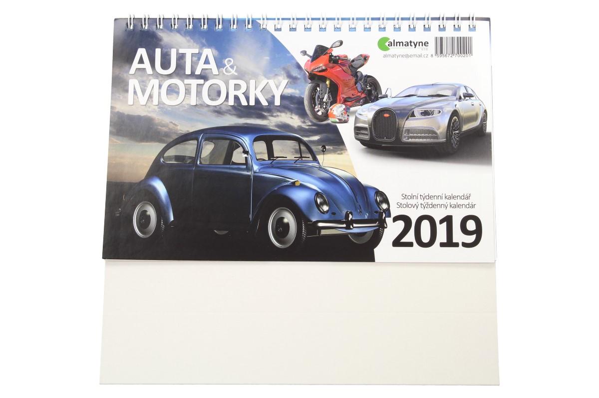 Auta a motorky Kalendář 2019 20 x 21,5 cm