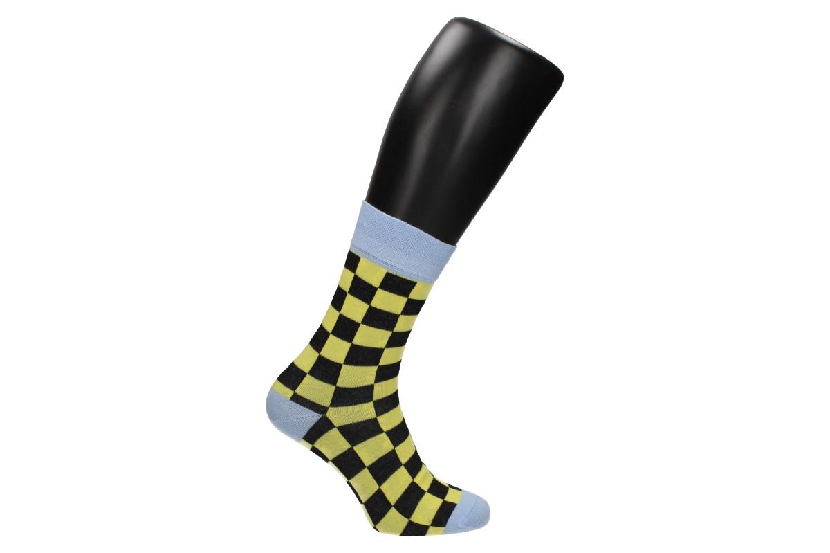 Ponožky žluto - černá šachovnice