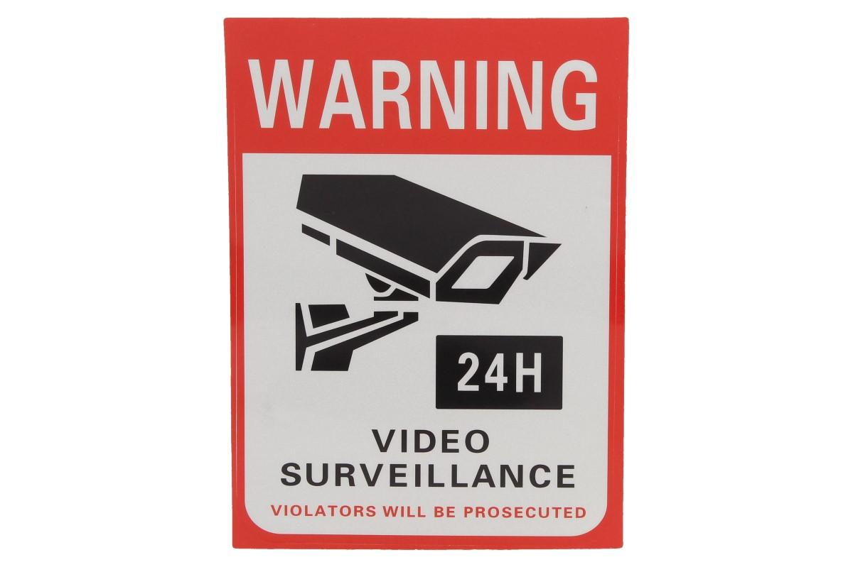 Reflexní samolepka WARNING VIDEO SURVEILLANCE 14 x 10,5 cm