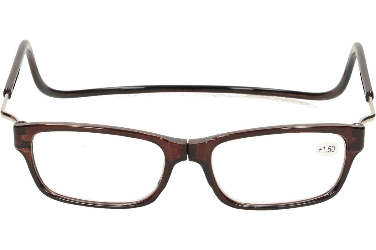 Dioptrické brýle s magnetem hnědé +1,50