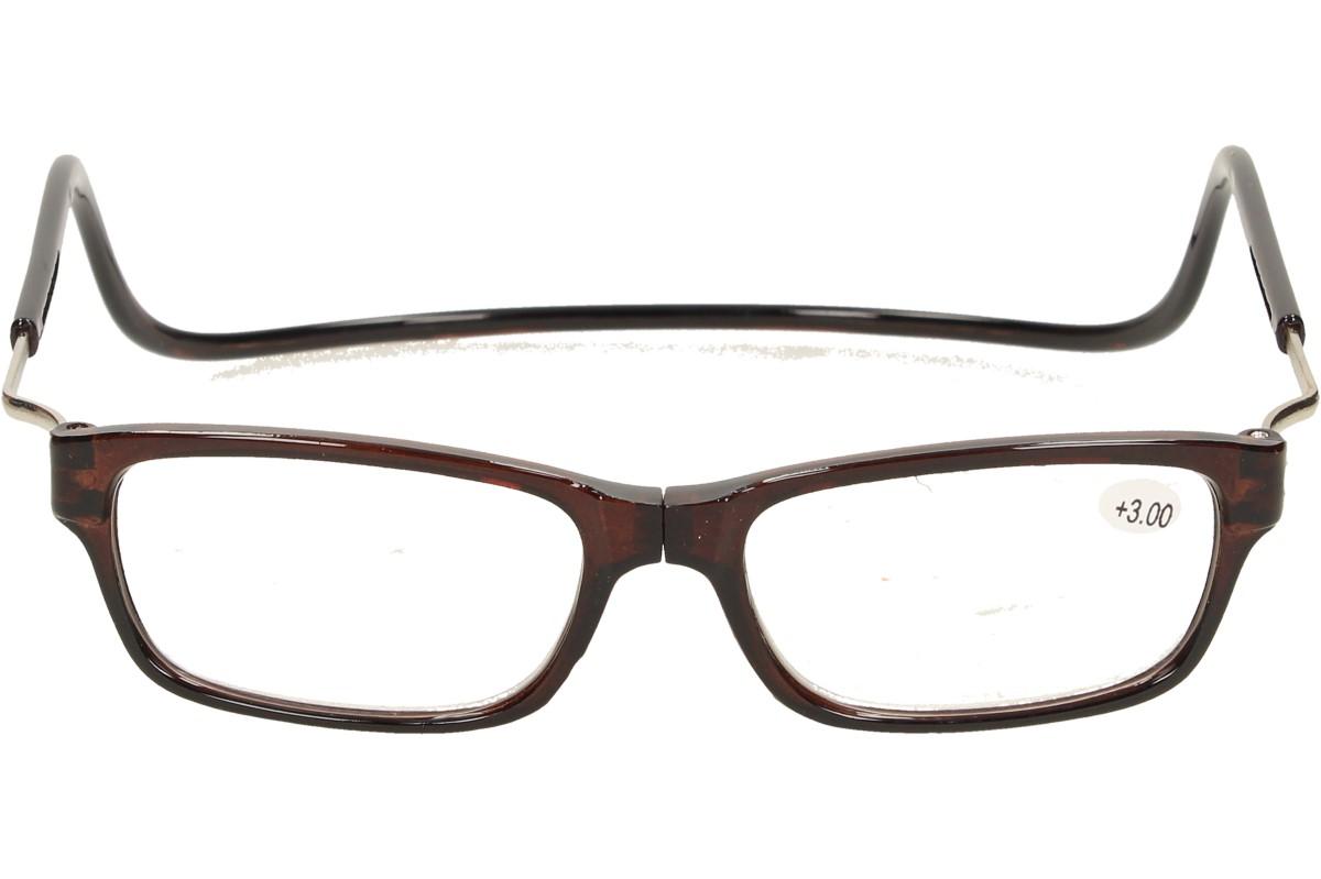 Dioptrické brýle s magnetem hnědé +3,00