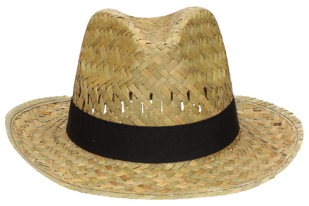 Slaměný kovbojský klobouk s černým páskem malý 
