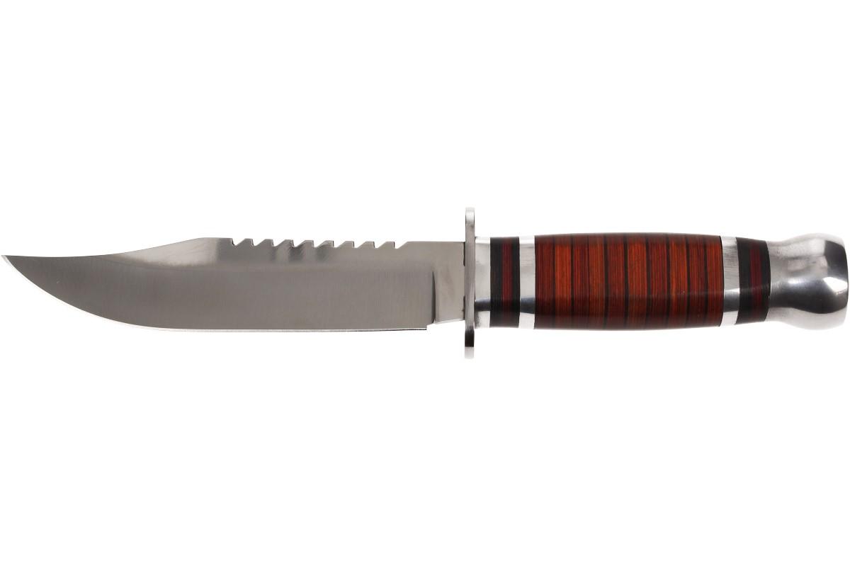 Hobby lovecký nůž s pilkou v dřevěném designu 26 cm