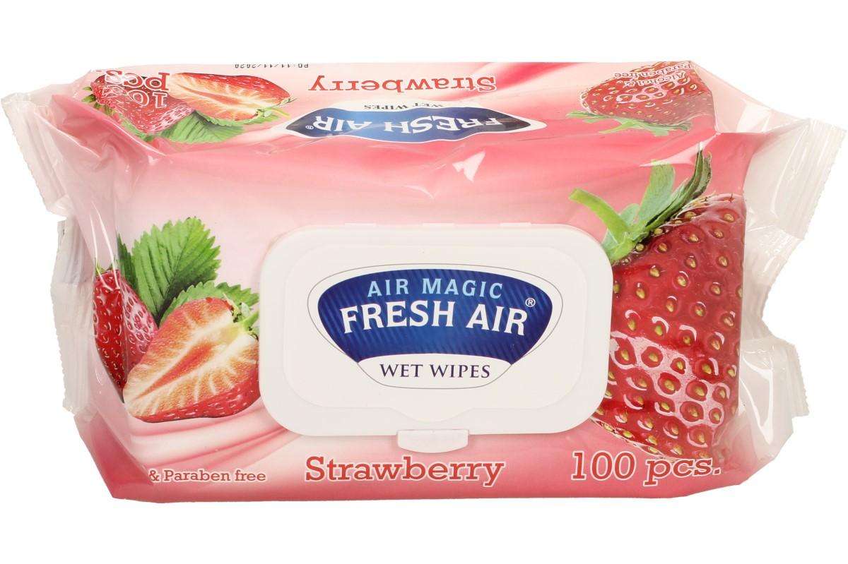 Fresh Air vlhčené ubrousky 100ks Strawberry