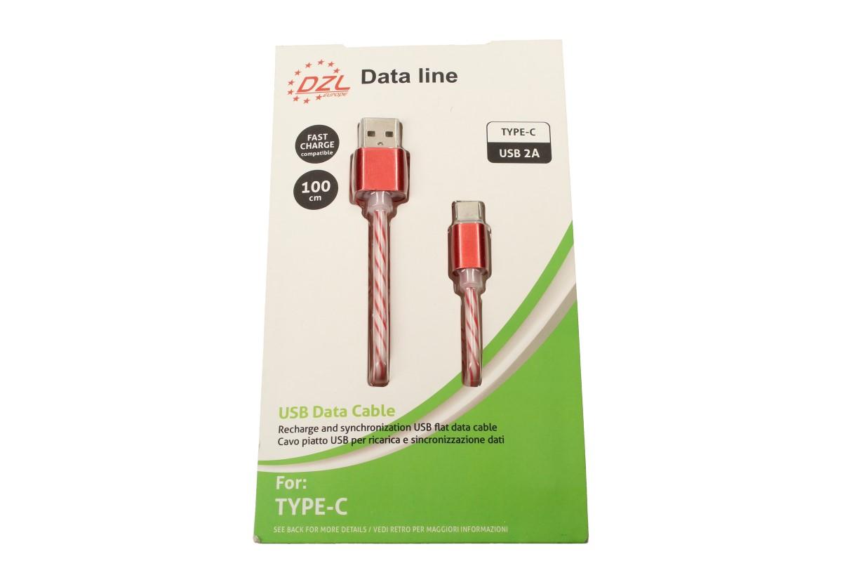 Nabíjecí kabel DZL 2A USB/ USB typ-C 100 cm