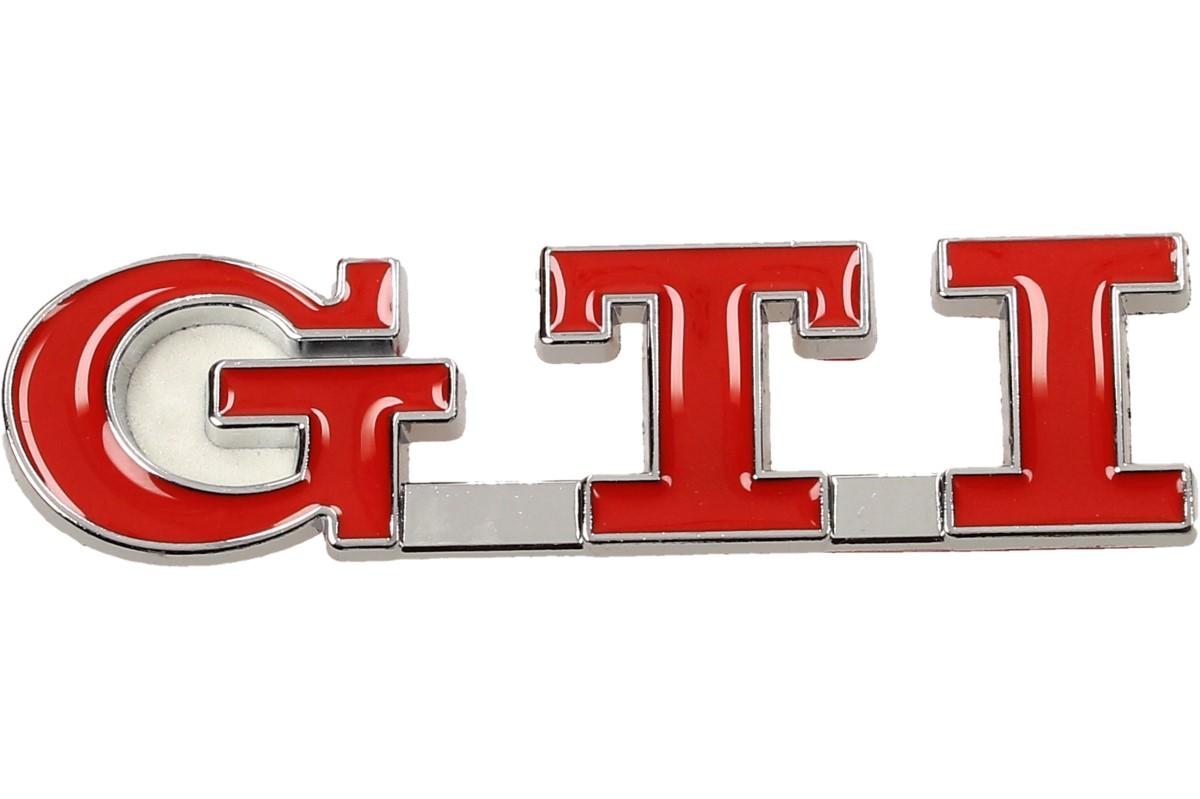 Kovová samolepka GTI červená 8,5 x 2,5 cm 