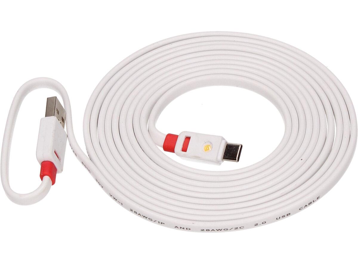 Premium Flat USB-C Cable 3m Griffin Bílý