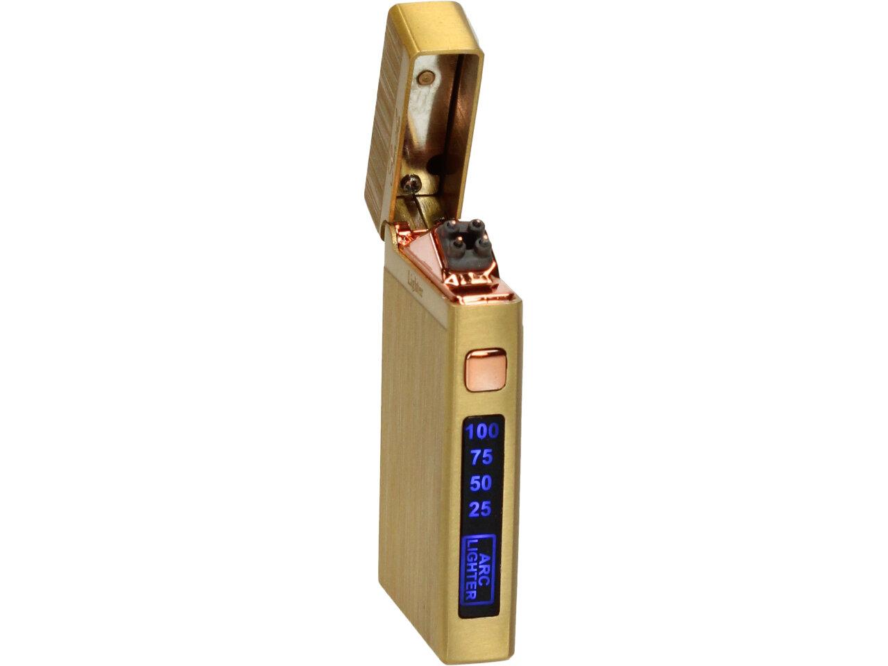 Nabíjecí USB plazmový zapalovač žíhaný zlatý