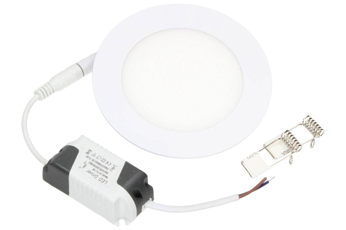 LED stropní panel zápustný 6W kulatý, bílé světlo