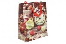 Foto 5 - Dárková vánoční taška hodiny 23x18 cm.