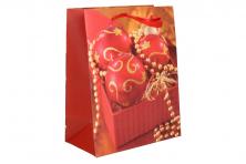 Foto 5 - Dárková vánoční taška červené ozdoby 23x18 cm
