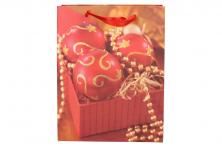 Foto 5 - Dárková vánoční taška červené ozdoby 23x18 cm