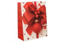 Foto 5 - Dárková vánoční taška červená mašle 23x18 cm