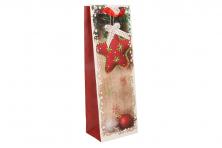Foto 5 - Dárková vánoční taška na víno hvězda 36x12 cm