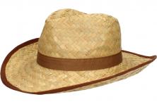 Foto 5 - Slaměný kovbojský klobouk s hnědým páskem