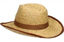 Foto 5 - Slaměný kovbojský klobouk s hnědým páskem