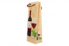 Foto 5 - Dárková taška na víno s dřevěným pozadím  36x12 cm