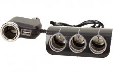 Foto 5 - Roztrojka autozapalovače s LED světlem a USB