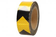 Foto 5 - Reflexní lepící páska 25m šipky žlutá-černá 