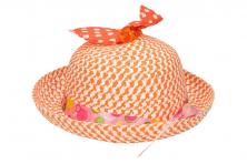 Foto 5 - Dětský klobouk s mašličkou oranžový 