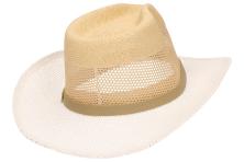 Foto 5 - Letní kovbojský klobouk bílo-světle-hnědý HT-9990